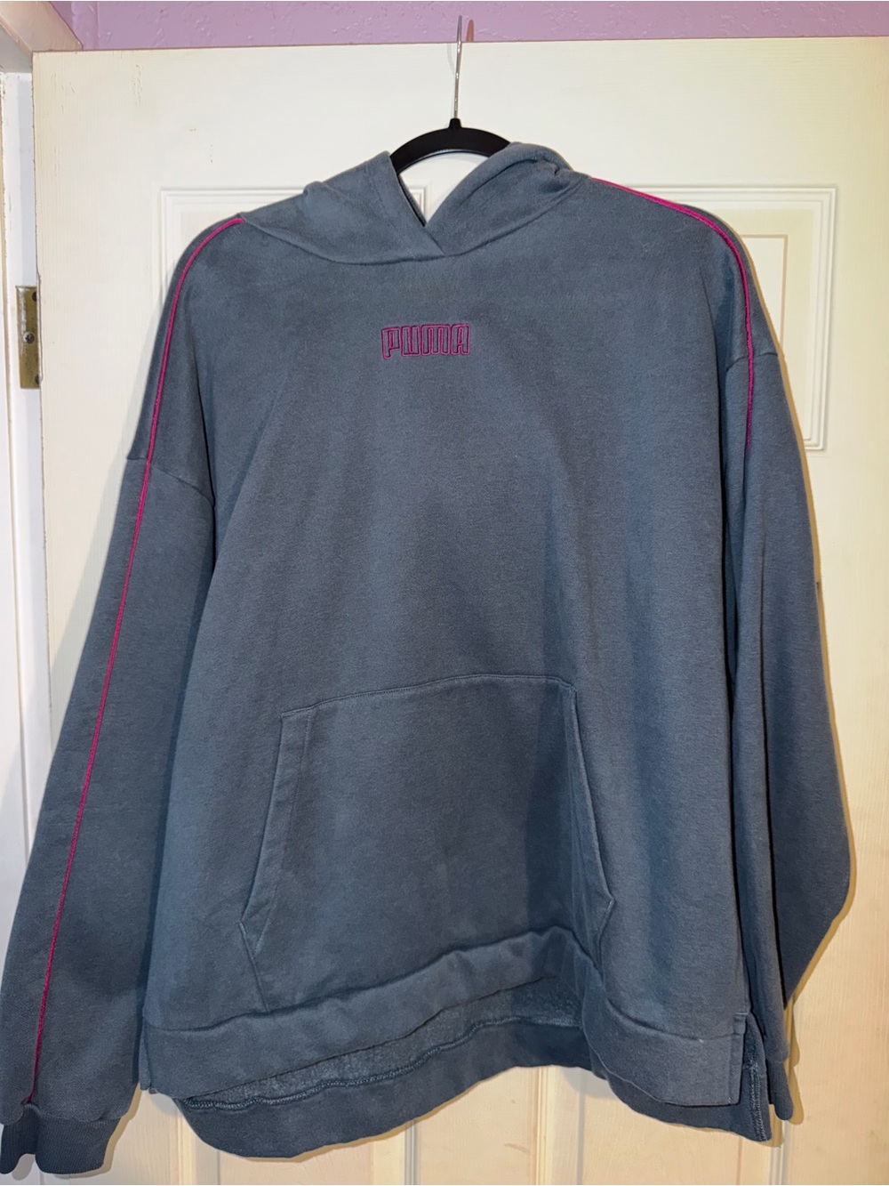 Puma Women’s Slate Blue Hoodie with Pink Trim